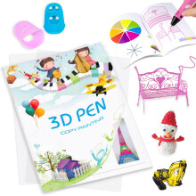 3D Pen Printing Drawing Book, Reusable Colored 40 Pattern Thick Paper Templates with Two Clear Plate, 3D Painting Graffiti Stencils for DIY Gifts,