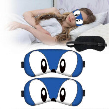 slaapmaskers voor kinderen, schattige 3D-geprinte cartoon oogbescherming voor op reis (grote blauwe ogen), één maat, 2 stuks