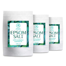 English Salt Eucalyptus 3kg with Eucalyptus Essential Oil - 100% Pure Epsom Salts - Magnesium Sulphate Crystals & Eucalyptus for Sore Muscles Soothing