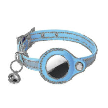 Para collares con etiqueta, collares con cascabeles, collares reflectantes con GPS y rastreadores, collares ajustables azules.