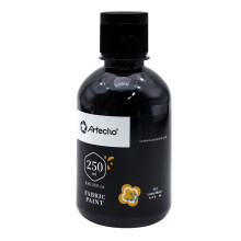 Artecho Black Fabric Paint, 250 ml / 8.45 oz Fabric Paint for Clothes Permanent, Furniture Upholstery