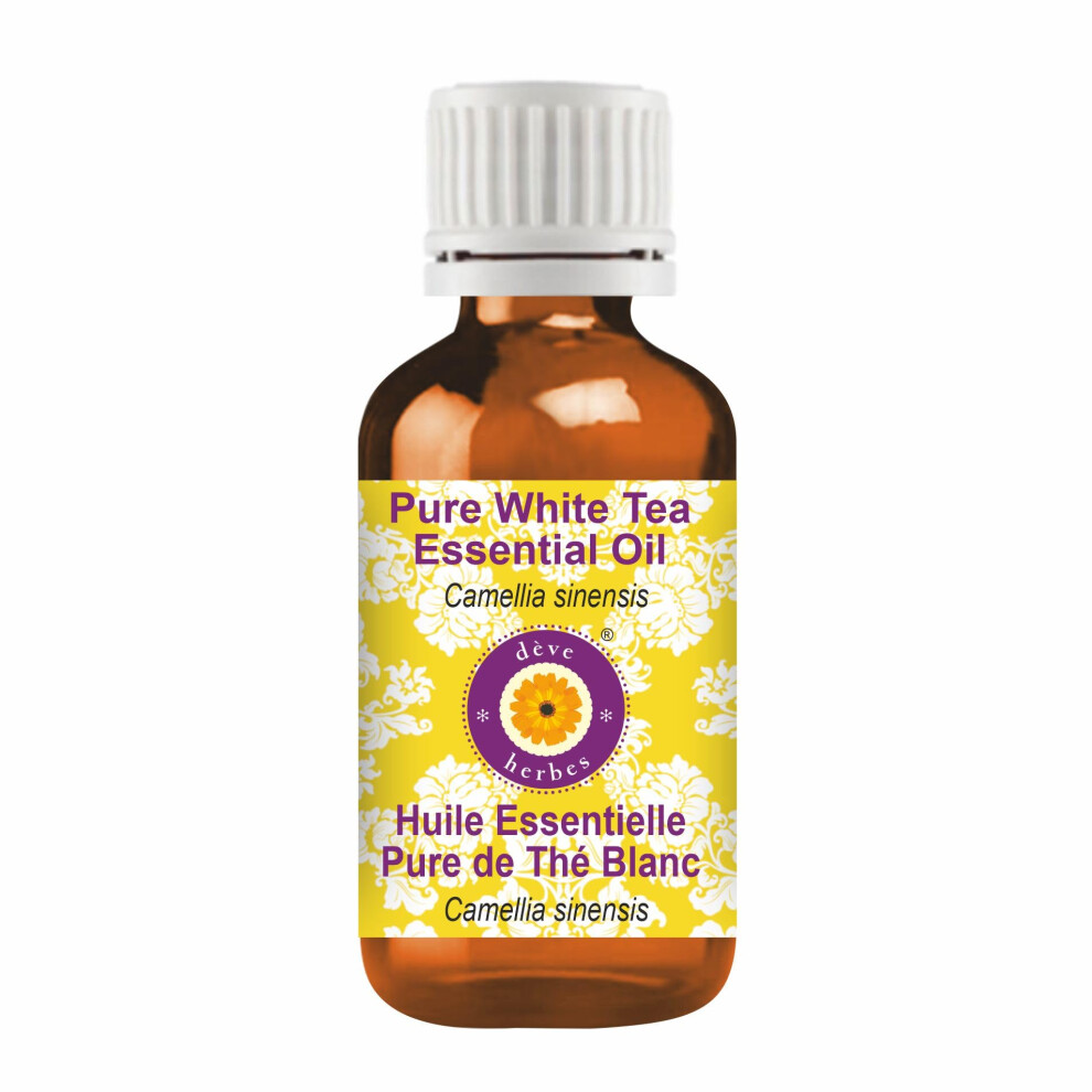 Deve Herbes White Pure Tea Essential Oil (Camellia Sinensis) Non-Sticky | Non-Greasy | Fresh Herbal Aroma | For Aromatherapy, Massage & Diy Use 50Ml