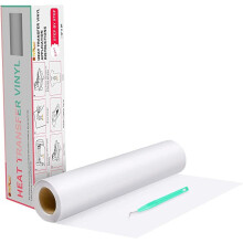 HTVRONT Heat Transfer Vinyl Roll ? White HTV Vinyl Iron On 12" x 20ft (30.5 x 610cm) HTV Vinyl for T-Shirts, Clothing, and Fabrics ? Perfect for DIY