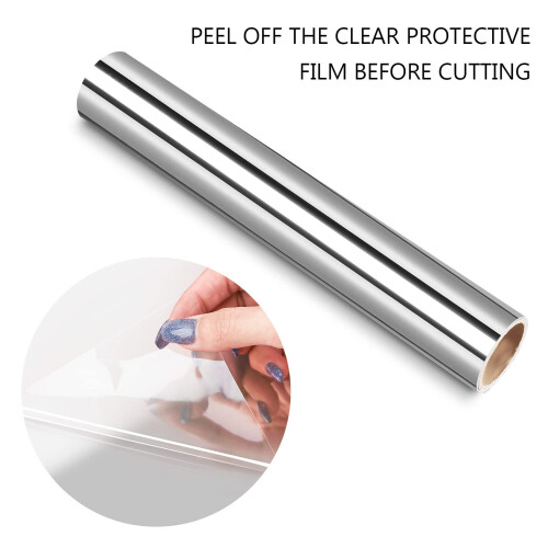 TECKWRAP Chrome Silver Adhesive Craft Vinyl Roll 1ftx5ft 1