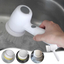 Electric Cleaning Brush Multifunctional Handheld Brush One Click Start Kitchen Bathroom Household Waterproofs Cleaning Brush With Three Brus