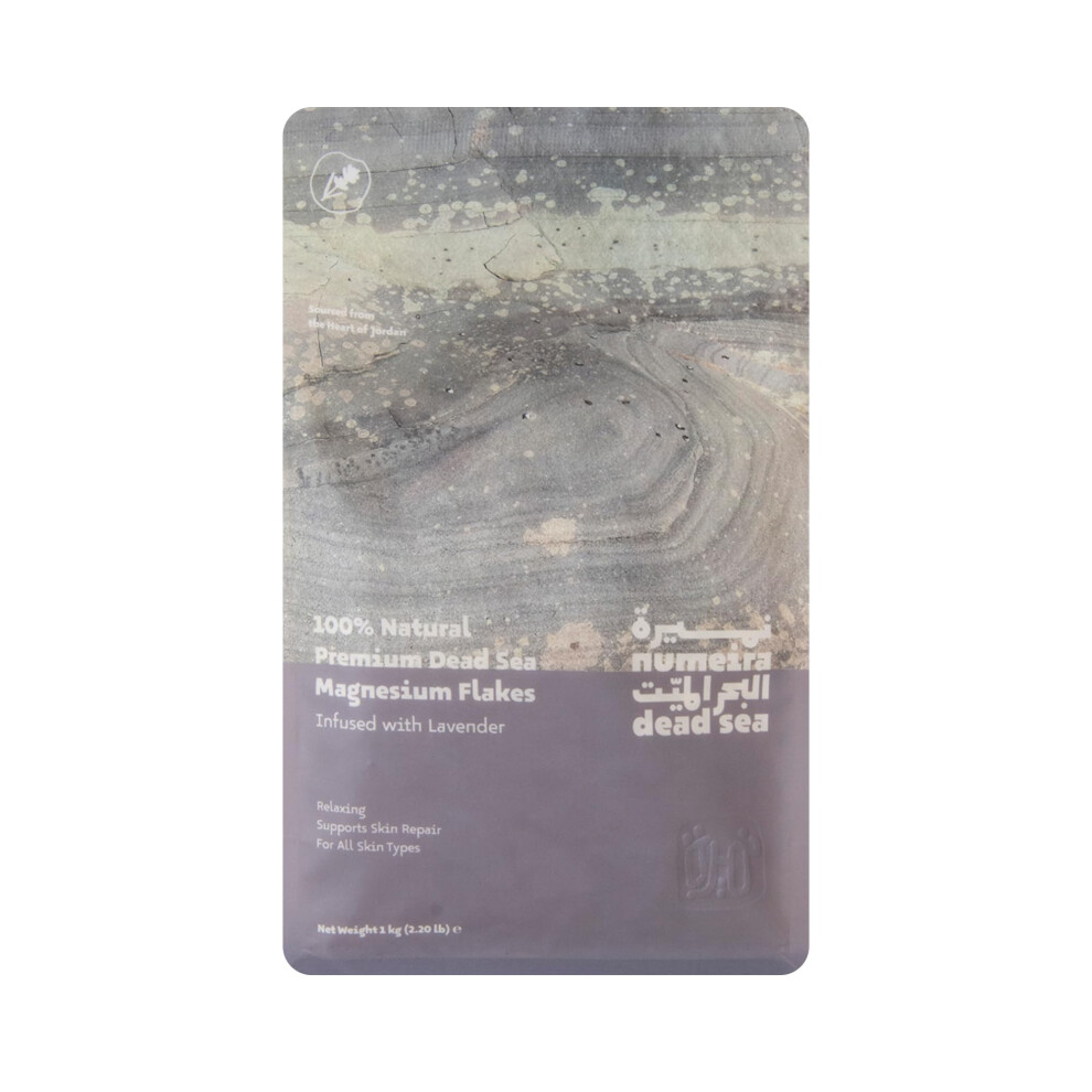 Numeira Lavender Dead Sea Magnesium Flakes Bath Soak, Relaxing Bath Flakes For Women & Men, Magnesium Chloride Flakes For Pain Relief & Muscle