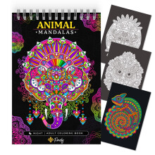 Finoly Mandala Colouring Books for Adults Does Not Bleed Ink | Adult Colouring Books for Women and Men Relaxation & Stress Relief | Animal Colouring