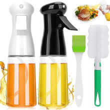 Botella rociadora de aceite y vinagre, 2 unidades de 220 ml, botella rociadora de aceite y vinagre con 1 cepillo, botella rociadora de aceit