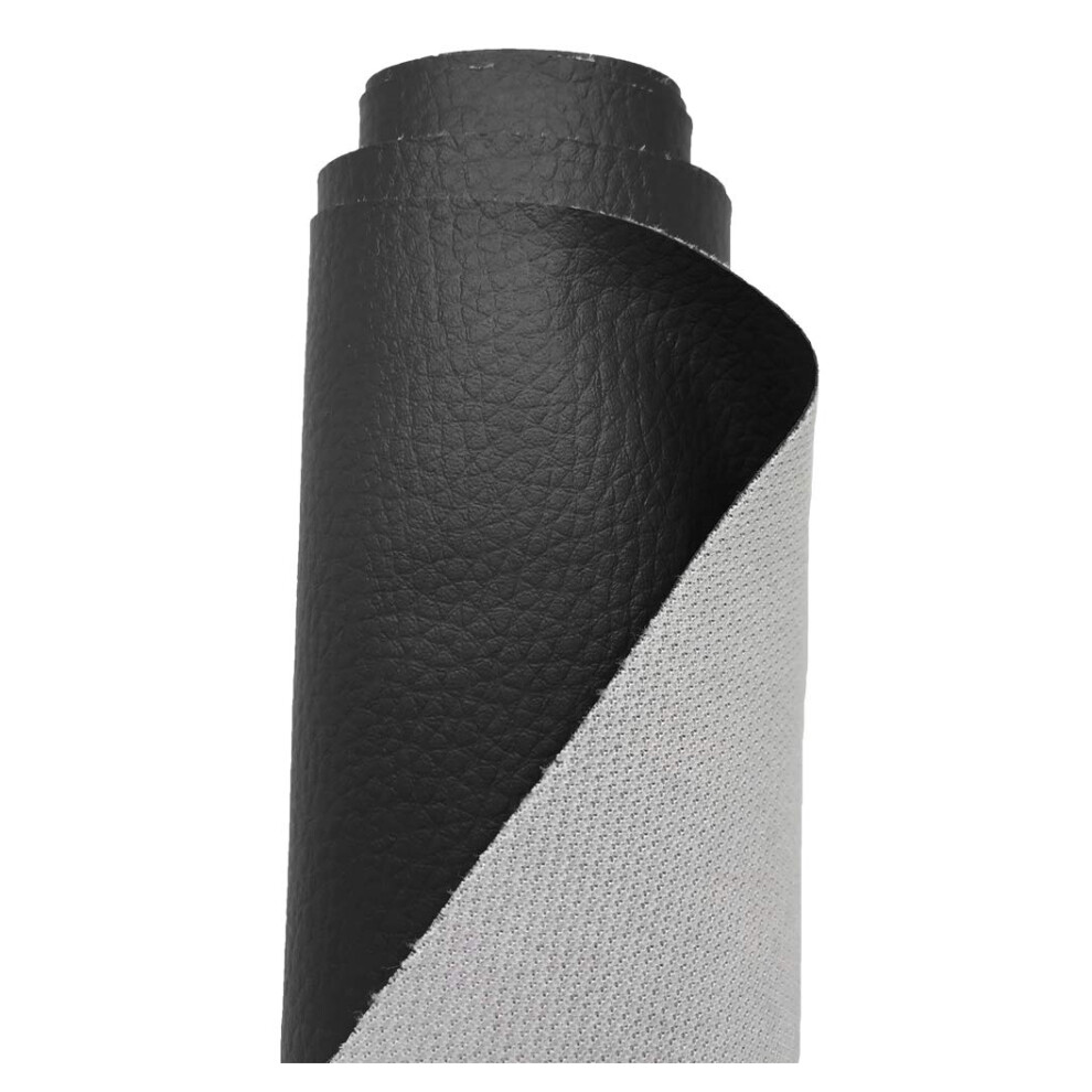 A-Express Grained Faux Leather Fabric Waterproof Heavy Duty Leatherette Vinyl Leathercloth Upholstery Textured Material - Black 2 Metres 200Cm X 140Cm 5051222064399