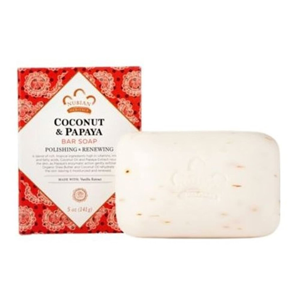 Nubian Heritage Bar Soap Coconut & Papaya Soap 5 Oz By
