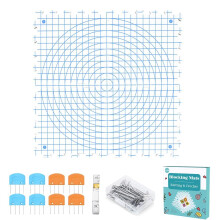Knitiss 4-Pack Blocking Mats for Knitting & Crochet, Extra Thick Blocking Boards with Grids, 32x32cm Reusable Crochet Blocking Board and Pins