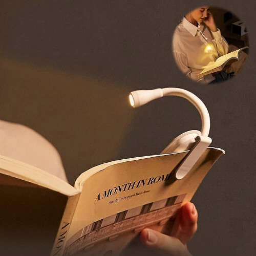 Lampe de lecture rechargeable, lampe pour lire au lit, lampe de lecture