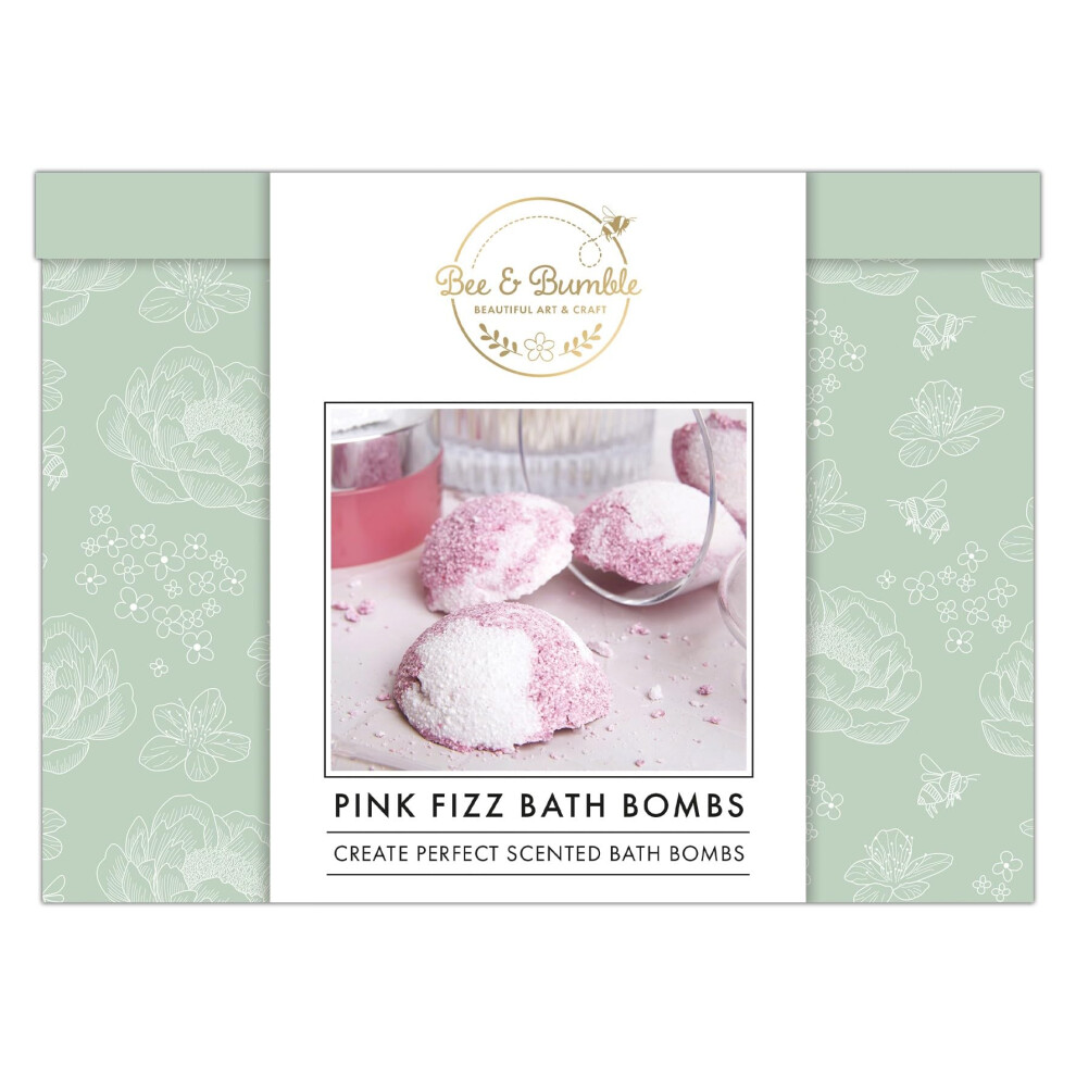 Bee & Bumble Pink Diy Bath Bomb Making Kit - Fizz, 100G Sodium Bicarbonate, 50G Citric Acid, 35G Cocoa Butter, Dye & Fragrance Oil, Hobby Craft