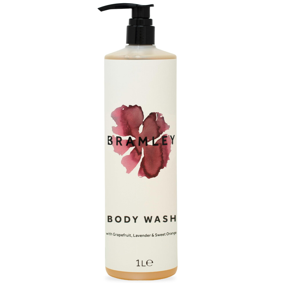 Bramley Products Lavender/Orange Bramley Body Wash, Natural Shower Gel With Grapefruit, & Sweet Essential Oils, Uplifting And Refreshing Vegan Shower Gel (1 Litre)