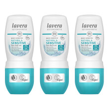 lavera Deo Roll-On basis sensitiv Natural & Sensitive 48 h - vegan - natural cosmetics - organic aloe vera & natural minerals - without aluminum - 48