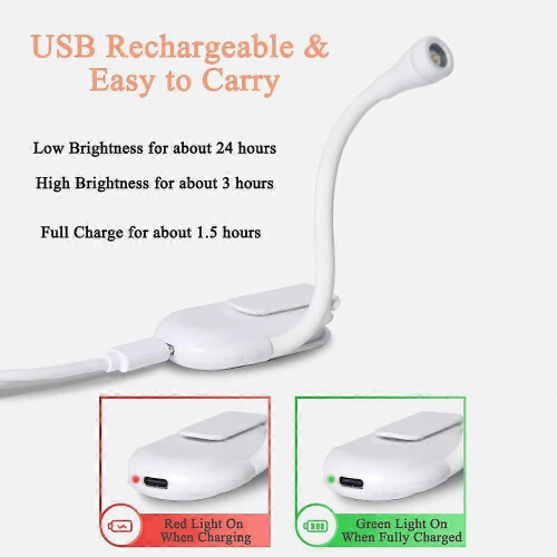Lampe de lecture rechargeable, lampe pour lire au lit, lampe de lecture 2