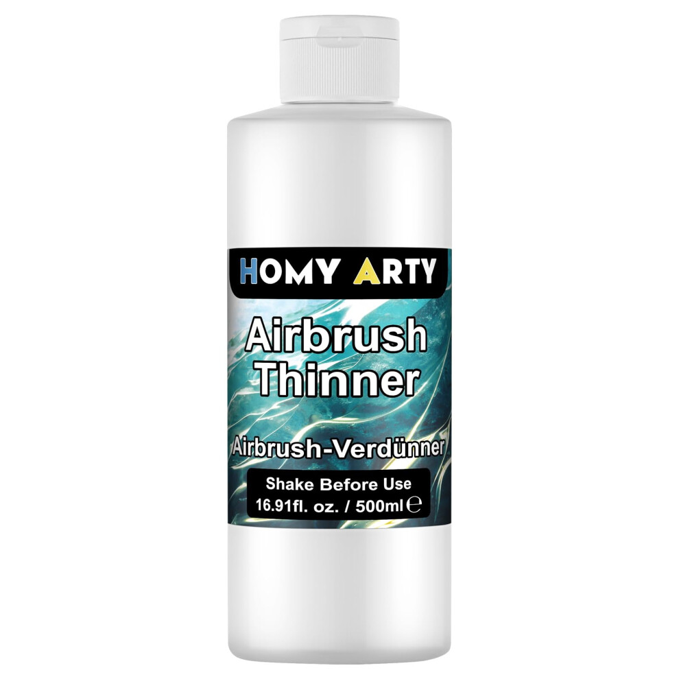 Homy Arty Airbrush Thinner - 500 Ml, Water-Based Acrylic Paint Thinner, To Improve Color Flow For Shoes, Clothes, Metal And Plastic Models 5051222038567