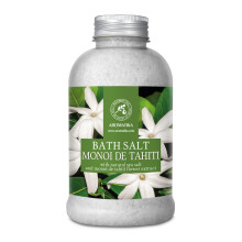 Bath Sea Salt Monoi de Tahiti - 600g - Bath Salts with Coconut Essential Oil and Gardenia Flowers Extract for Bath Soak - Relaxing Bath - Aromatherapy