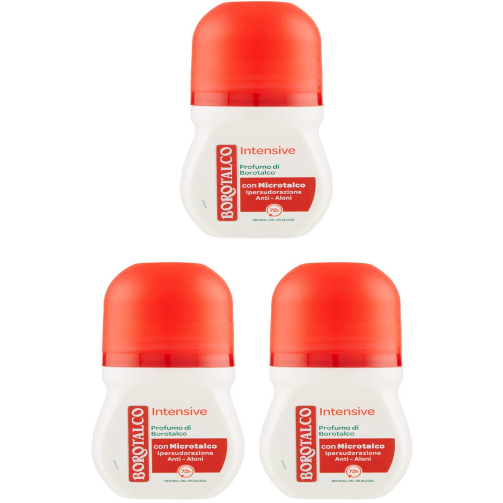 Borotalco 3X Roberts Intensive Talcum Scent Deo Deodorant Roll-On 50Ml 72H!