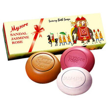 Mysore Sandal, Jasmine and Rose Luxury Bath Soaps Gift Box