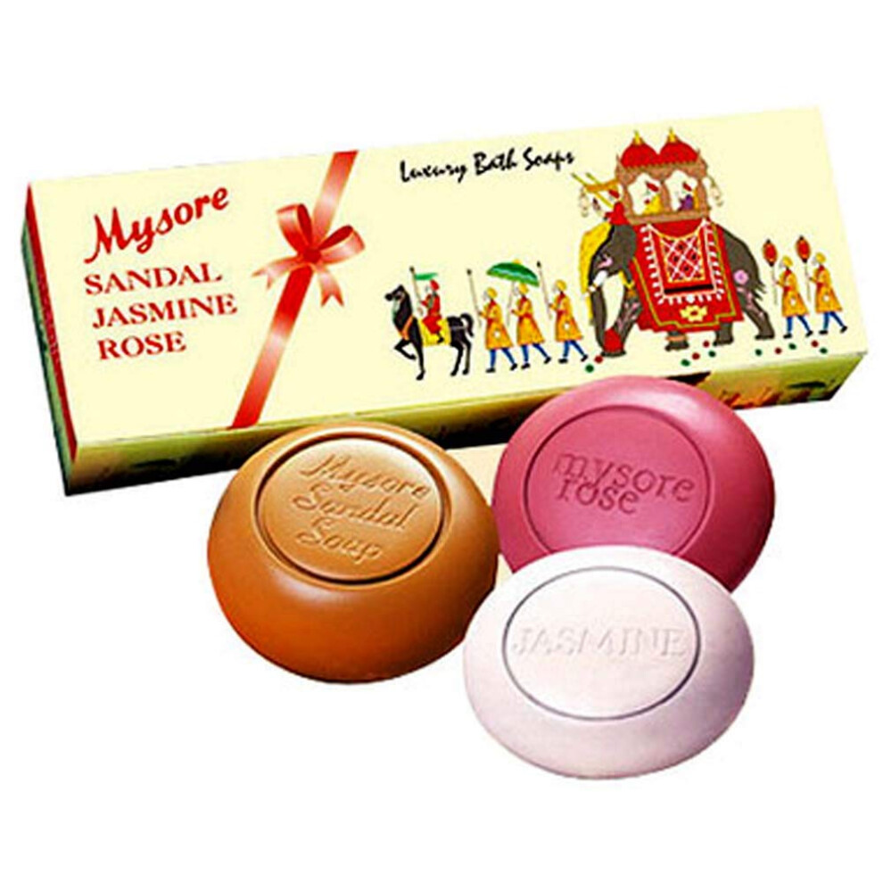 Mysore Sandal , Jasmine And Rose Luxury Bath Soaps Gift Box