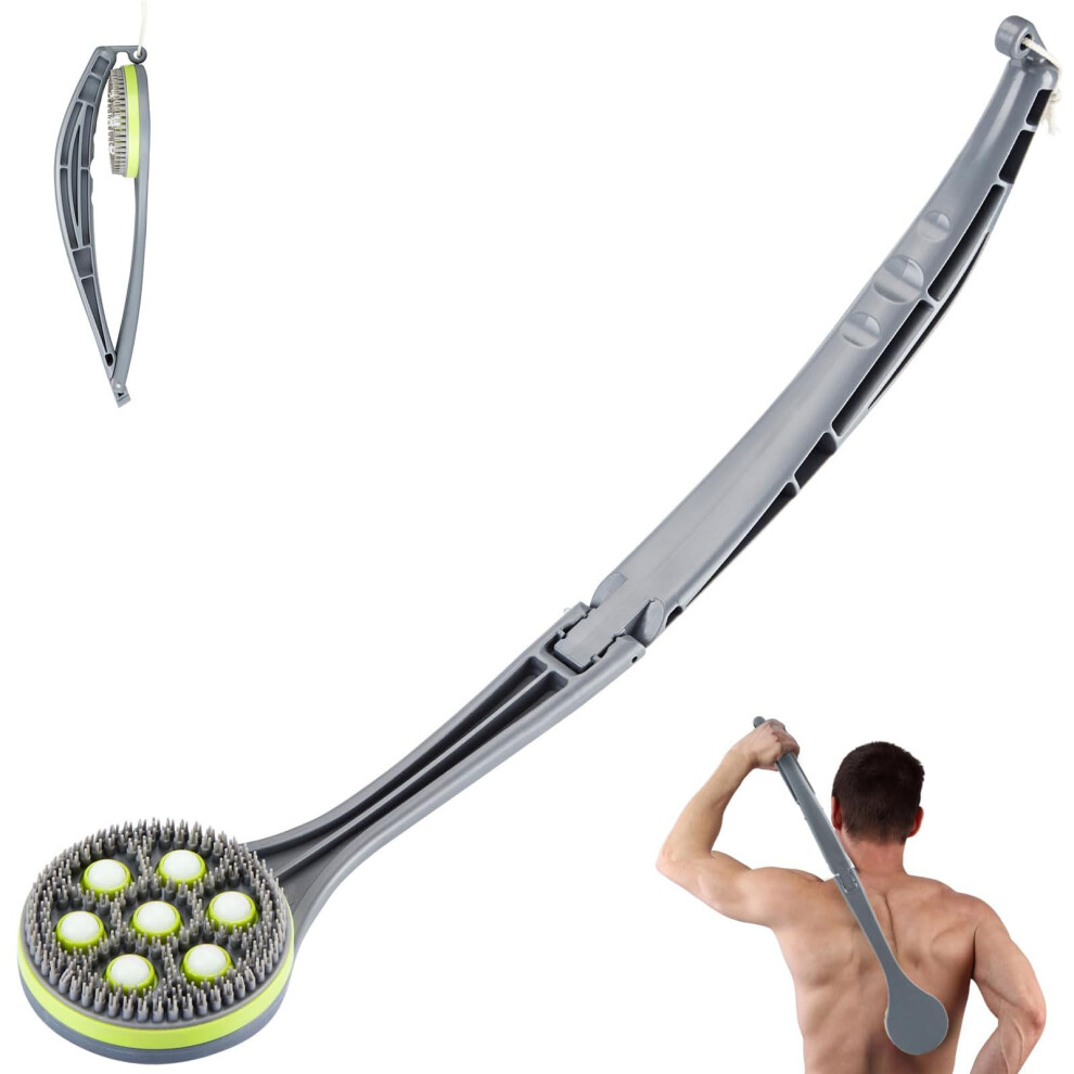 Fanwer Lotion Applicator For Back, Flodable Back Brush Long Handle For Shower, Full Body Lotion Applicators For Women Men Elderly Disabled, Massage Bath