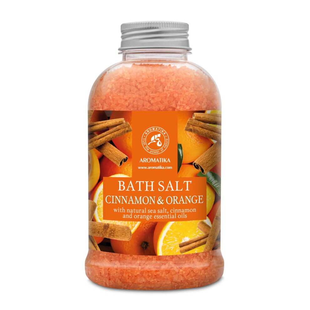 Aromatika Trust The Power Of Nature Orange Cinnamon- Bath Salt 600G - & Cinnamon Essential Oil - Natural Aromatherapy - Relaxing Body Care - Beauty Bath Soak
