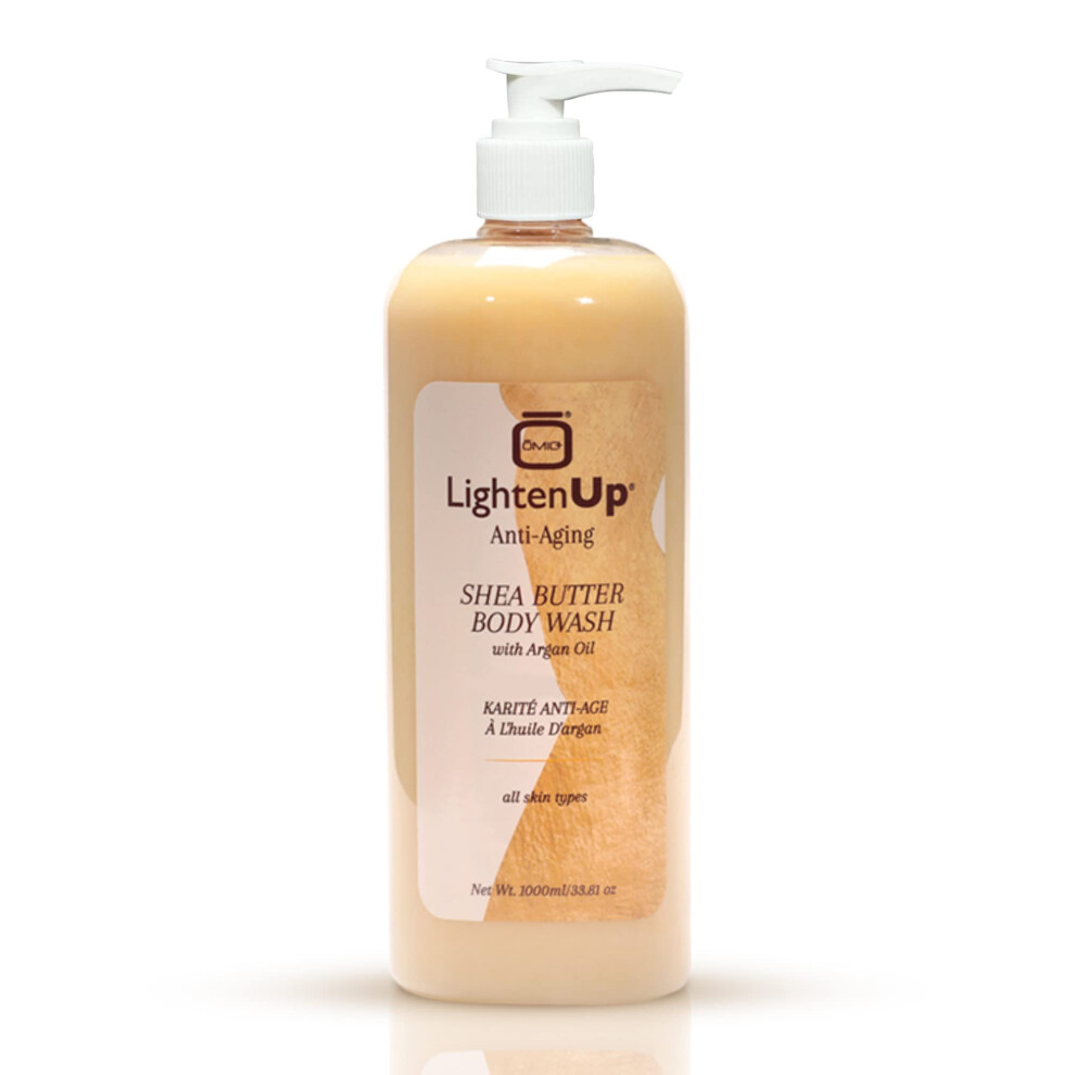 Omic Lighten-Up Anti-Aging Body Wash - 33.8 Fl Oz / 1000Ml - Formulated To Bright And Soften Skin, With Argan Oil And Shea Butter