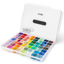 HIMI Gouache Paint Set, 112 Colors x 12g Twin Jelly Cup Design in a Carrying Case, Non-Toxic Gouache Paint for Canvas and Paper, Perfect for Artists,