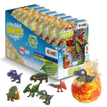 INKEE Surprise Dino Bath Bombs for Kids ? 8 Pack Egg-Shaped Bath Bombs with Hidden Dinosaur Toys, Peach Iced Tea Scent ? Fun Bubble Bath Gift Set for