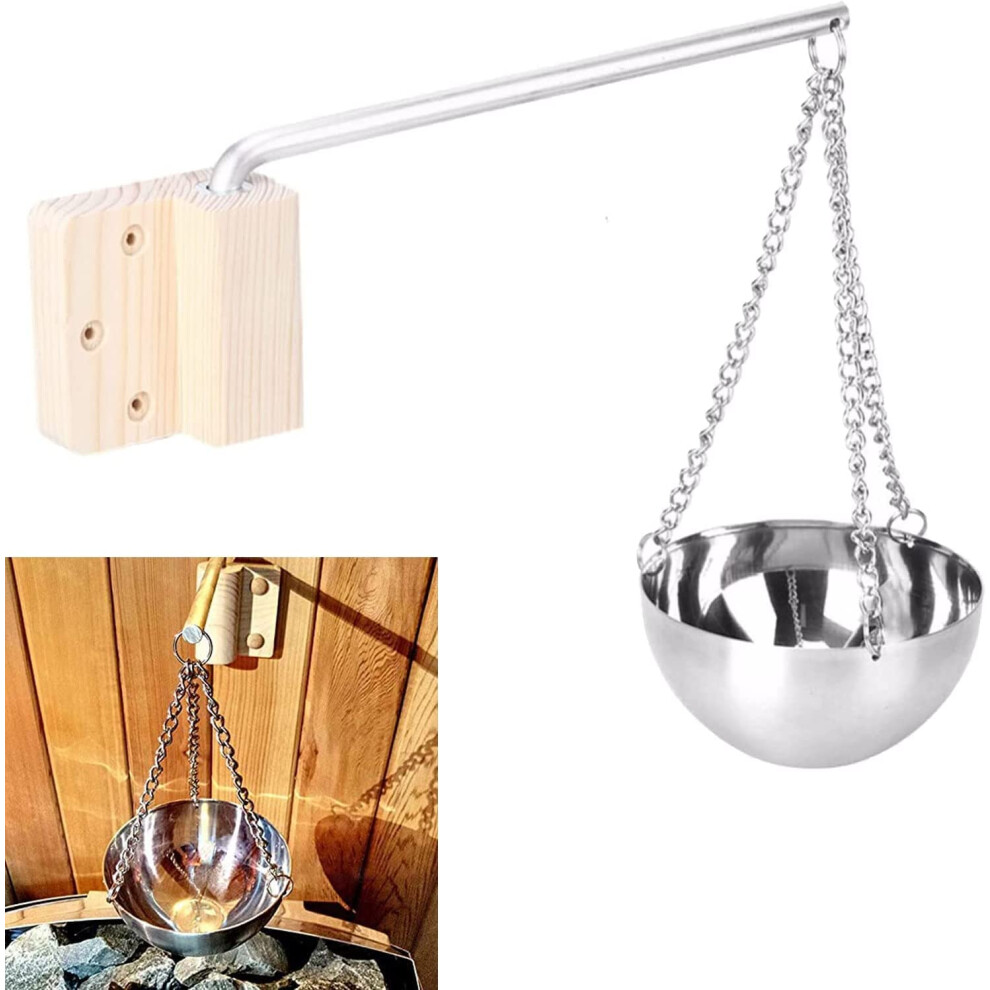 Aisny Aroma Bowl Sauna, 350 Ml Sauna Bowl Stainless Steel Sauna Aroma Bowl Sauna Accessories For Spa Sauna Evaporator Bowl Hanging Bowl Cup Essential Oil
