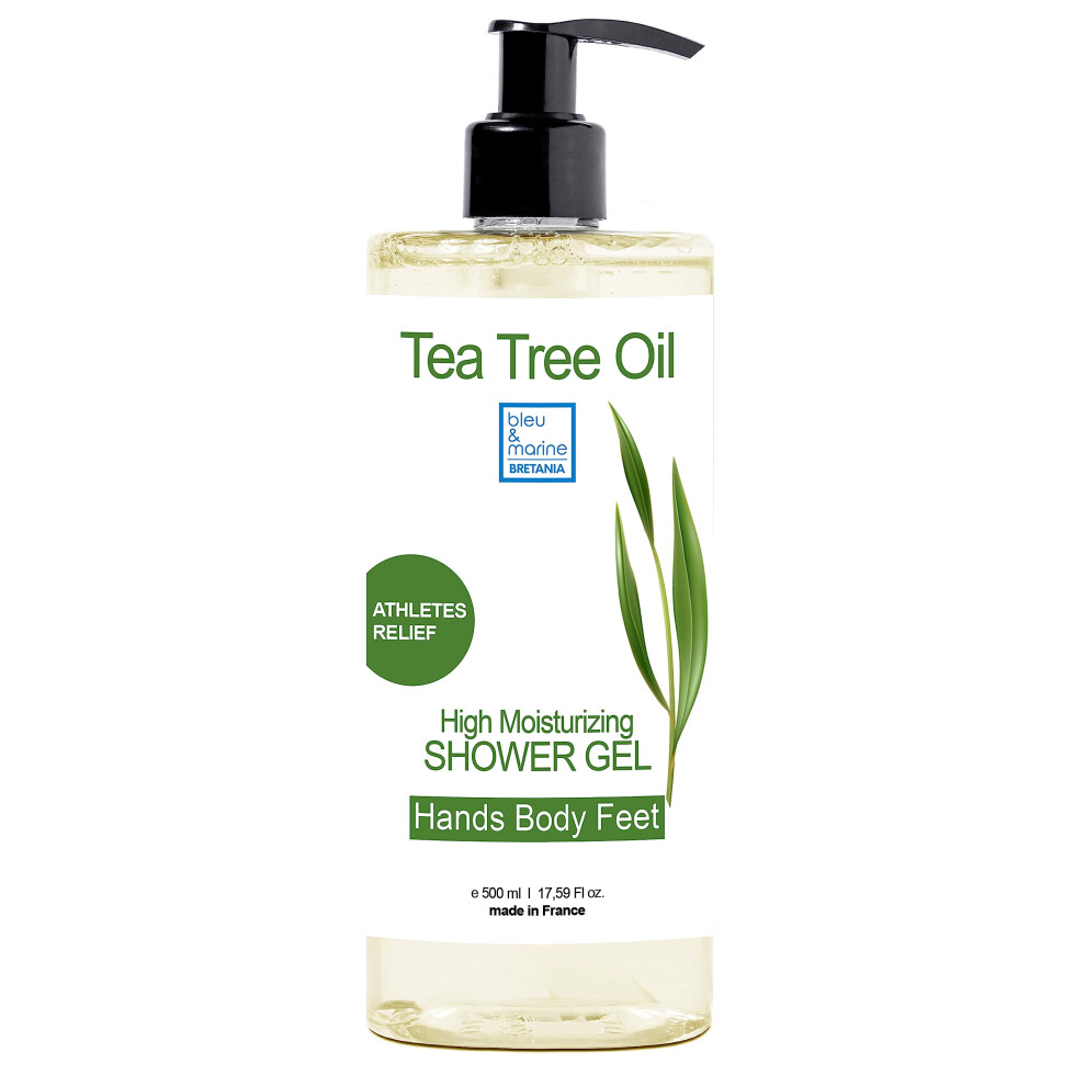 Bleu & Marine Bretania Tea Tree Antifungal Body & Hand Wash | Antibacterial, Anti-Acne, High-Moisturizing Shower Gel | Defends Against Bacteria, Fungus, Body Odor, Athlete's