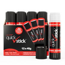 Quick Stick Glue Stick Pack of 12 x 40g Multipack Strong Hold Original Quality Adhesive Safe Glue Sticks for School & Children, Crafting Glue,