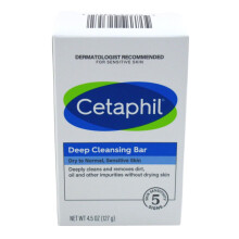 Cetaphil Deep Cleansing Face & Body Bar for All Skin Types, 6 Count