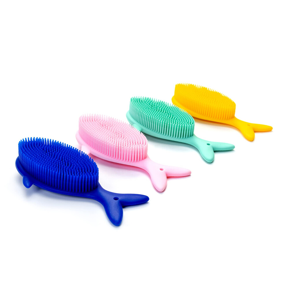 Penepico Premium Sensory Brush For Kids Or Autism,Soft Silicone Body Scrubber,2 In 1 Sensory Room Occupational Therapy Brushes,Silicone Loofah,Pet Shower Brush