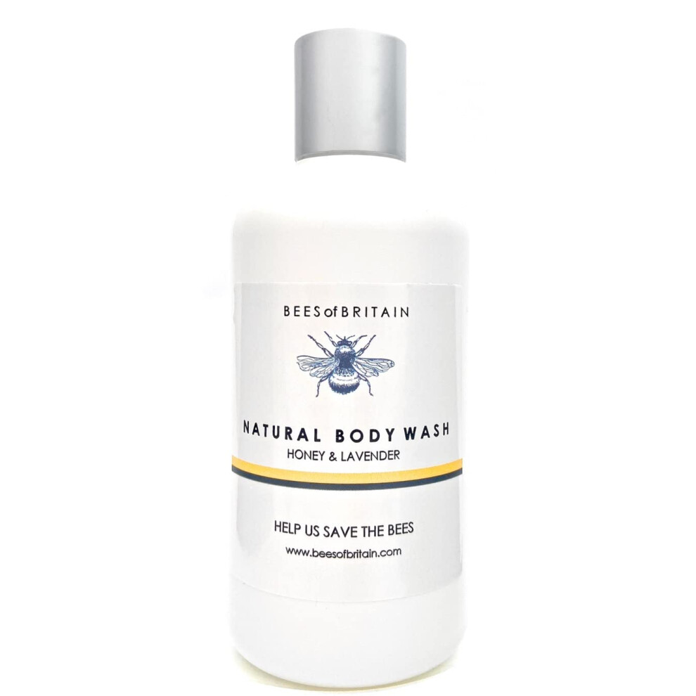 Bees Of Britain Lavender - 99% Natural - Body Wash - Honey, No Sulfates/Parabens. Ph 5.5, Sensitive Skin. We Donate 5% Of Our Profit To Save Bees +