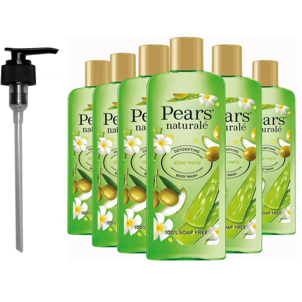 Pears Naturale Body Wash Aloe Vera 250Ml 6 Pack + Pump