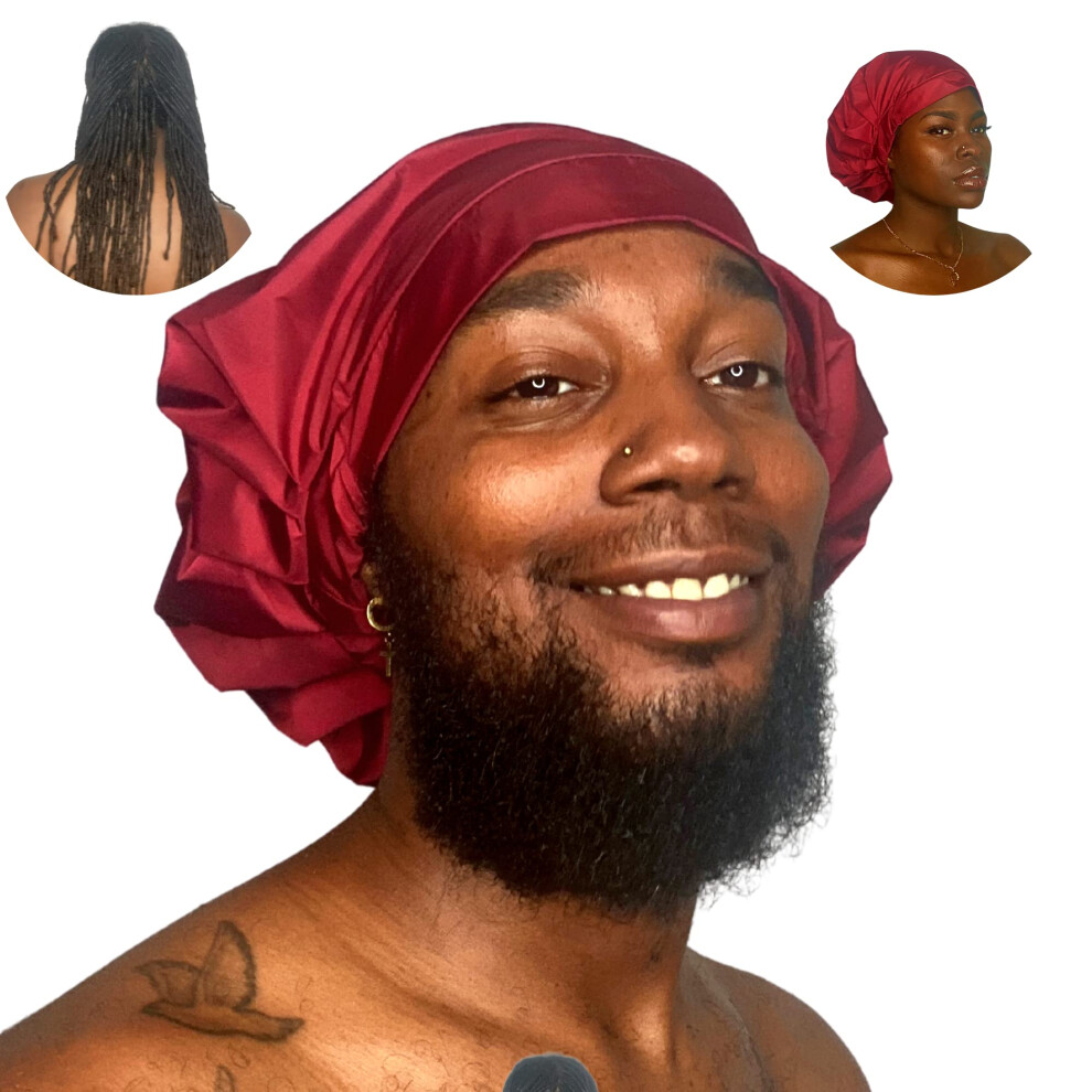 Ttat Try This An That Ttat Shower Cap Extra Large For Men & Women With Braids, Locs, Afro, Coily, And Long Hair, Waterproof, Washable, Reusable & Adjustable, Great For