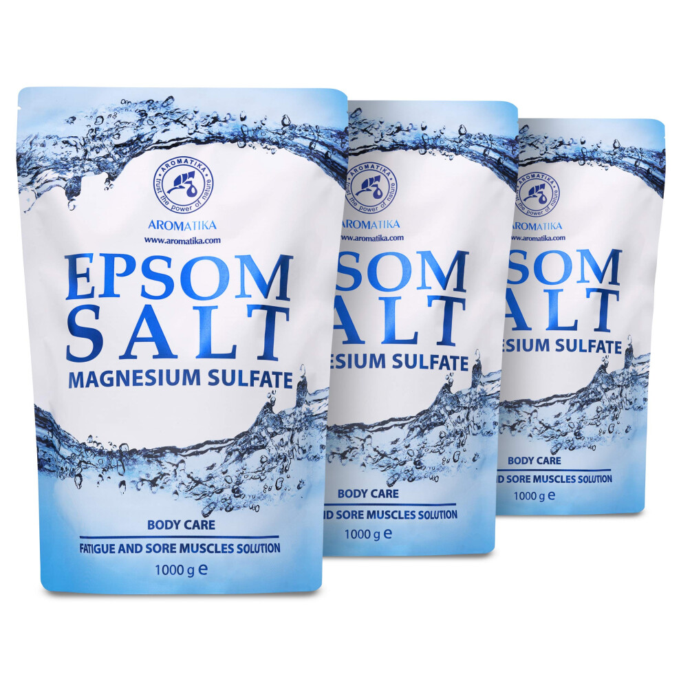 Aromatika Trust The Power Of Nature Epsom Bath Salts 3Kg - 3000G - 100% Pure & Natural Epsom Salt - Concentrated Magnesium Sulphate - Soothing & Relieves Sore Muscles - Relaxation &