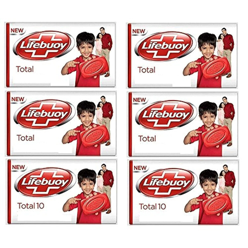 Lifebuoy 6 X Bars Of Total Action Family Soap Bar Deep Cleansing Hand Body Soap