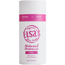 Elsa's Organic Skin Foods, Natural Deodorant Stick, Love, Aluminium Free, No Sodium Bicarbonate, 100% Compostable, Plastic Free, Roll on Deodorant,72g