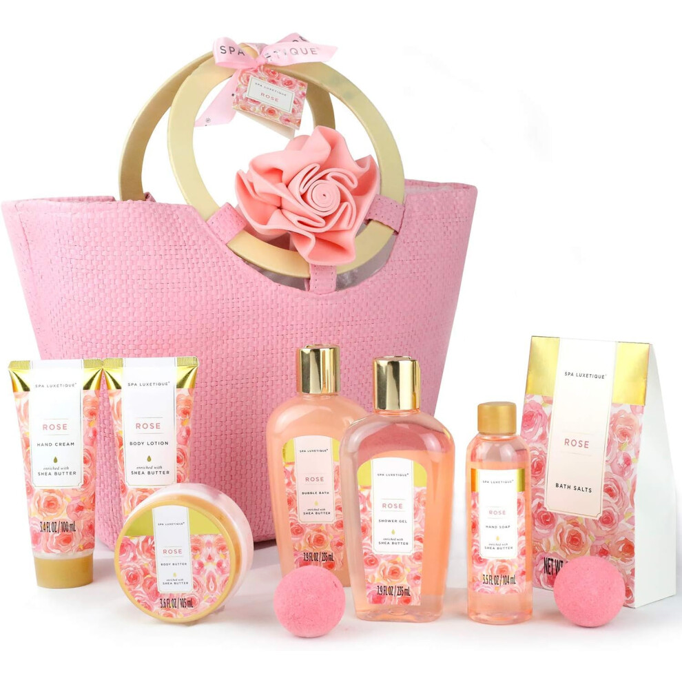 Spa Luxetique Gifts For Her- Spa Gift Set, Pampering Set 10Pcs Rose Shower Set, Bath Sets For Womens Birthday Gifts For Women, Mothers Day Christmas