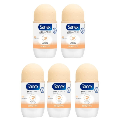 50Ml X 5 Roll On Deodorant Sensitive