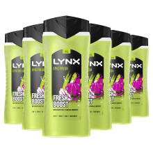 Lynx Men Epic Fresh grapefruit & tropical pineapple scent 3-in-1 Hair, Face and Body Wash Shower Gel for an all day fresh & clean feel 500 ml, Pack of