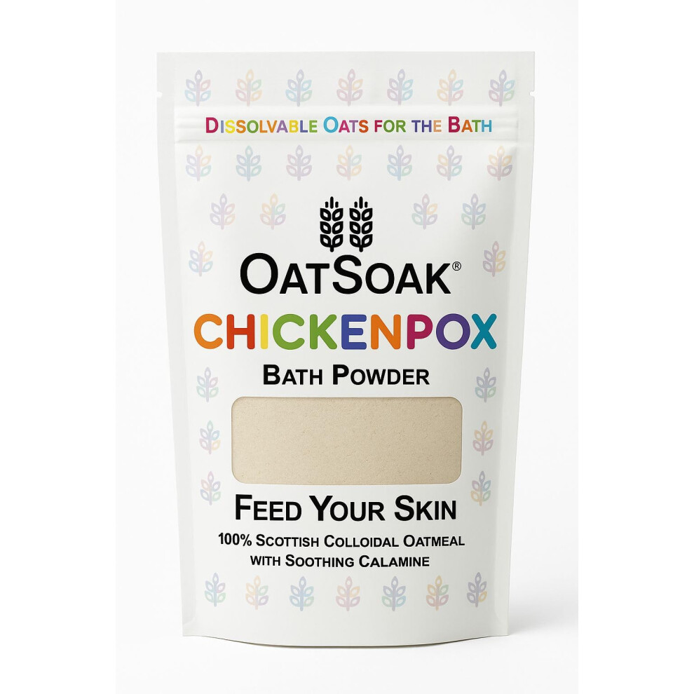 Bare Boutique Oatsoak Chicken Pox Relief Bath Powder With Soothing Calamine And Colloidal Oatmeal. Dissolvable Oats. Instant Itch Relief, No Mess, Resealable Bag,