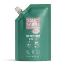 Salt of the Earth - Natural Deodorant Spray Refill Pouch, x3 Uses - Melon & Cucumber - Vegan, Long Lasting Protection, Leaping Bunny Approved, Made in