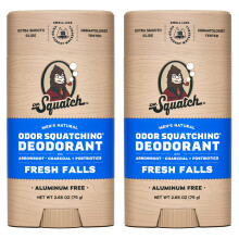 Dr. Squatch Natural Deodorant for Men 2 Pack Fresh Falls ? Odor-Squatching Men's Deodorant Aluminum Free (2.65 oz, 2 Pack)
