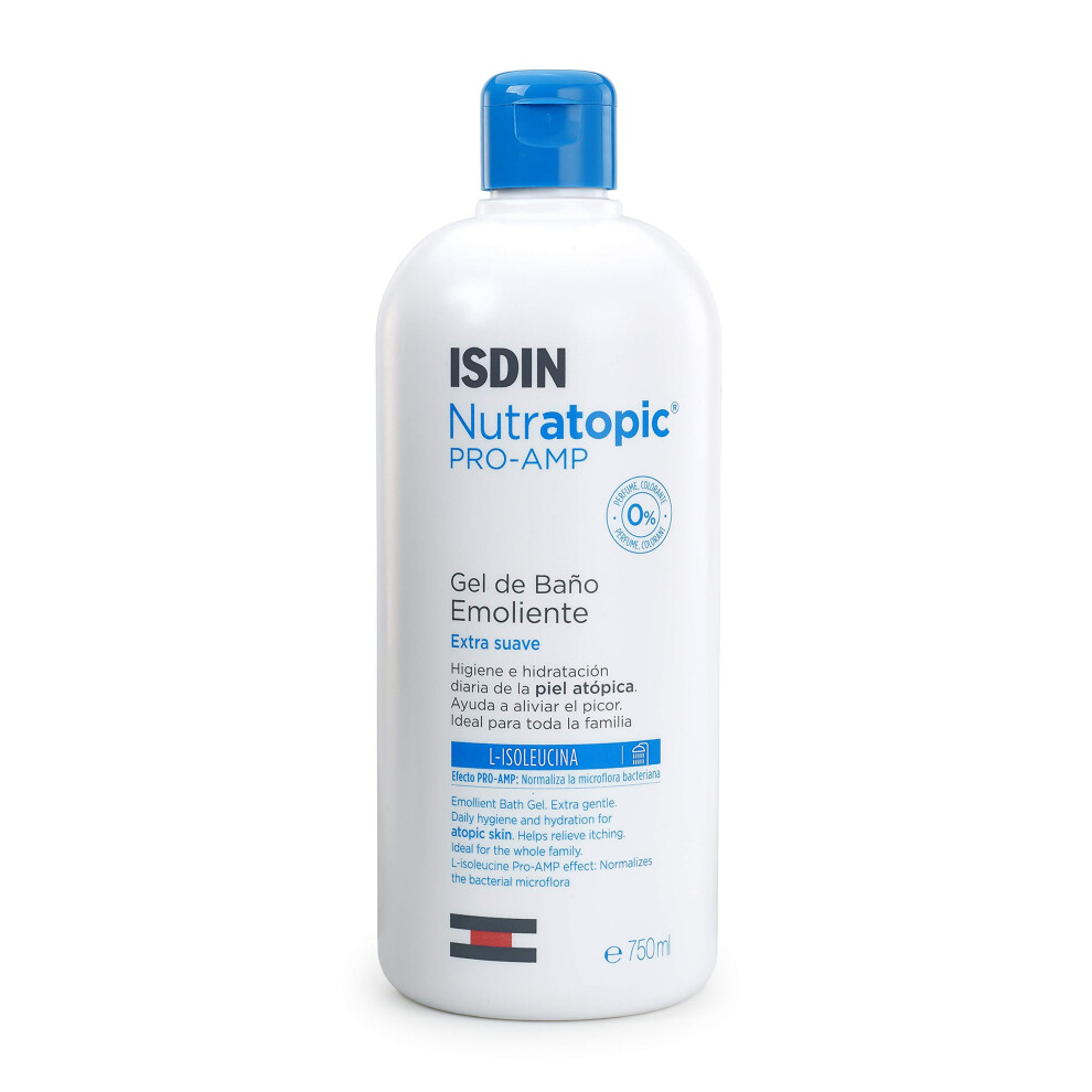 Isdin Nutratopic?Pro-Amp Emollient Bath Gel (750Ml) | Gentle Shower Gel For Atopic Or Dry Skin
