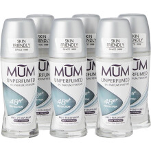 Mum Unperfumed Roll On Deodorant, 48 Hours Plus Protection, Alcohol Free Womens Mens Deodorant, Anti-Perspirant, Vegan, Sustainable Glass Bottle,