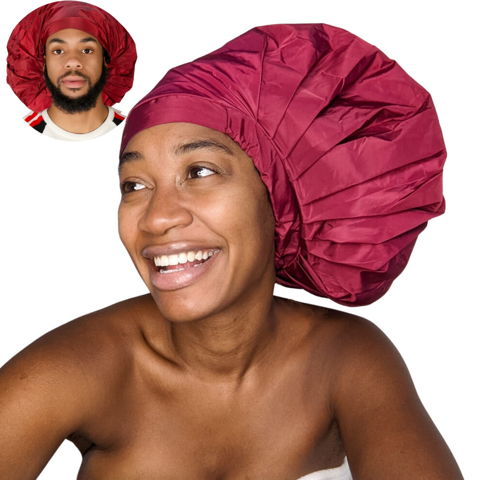 Ttat Try This An That Ttat Shower Cap Jumbo Size For Men & Women With Afro, Long Dreadlocks, Locs, Box Braids, Voluminous & Long Hair, Waterproof, Washable, Reusable &